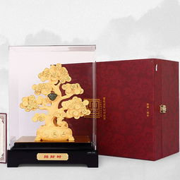 绒沙金工艺礼品招财树摆件 融合传统工艺与现代商机的匠心之作